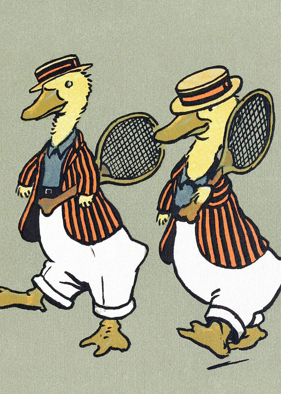 Ducks with racquets